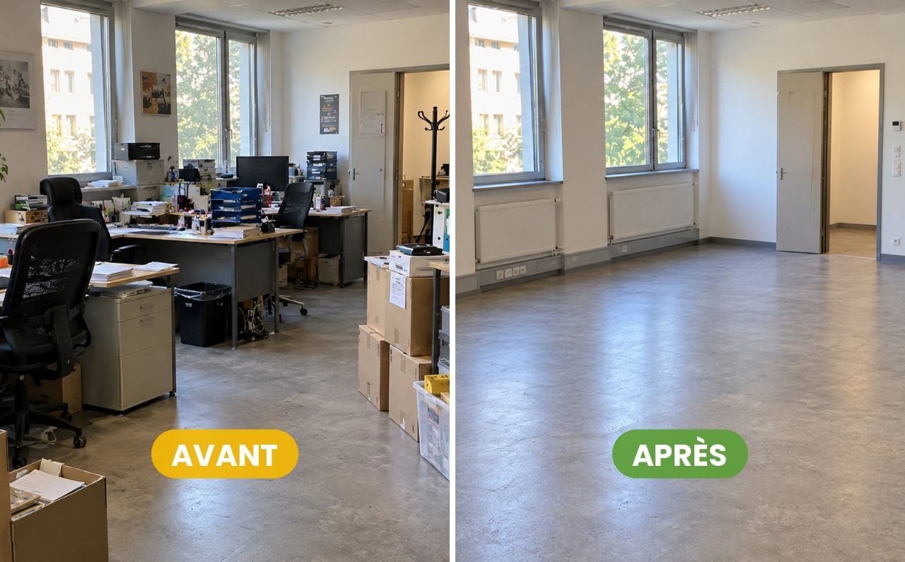 Débarras de bureaux et locaux professionnels, avant et après